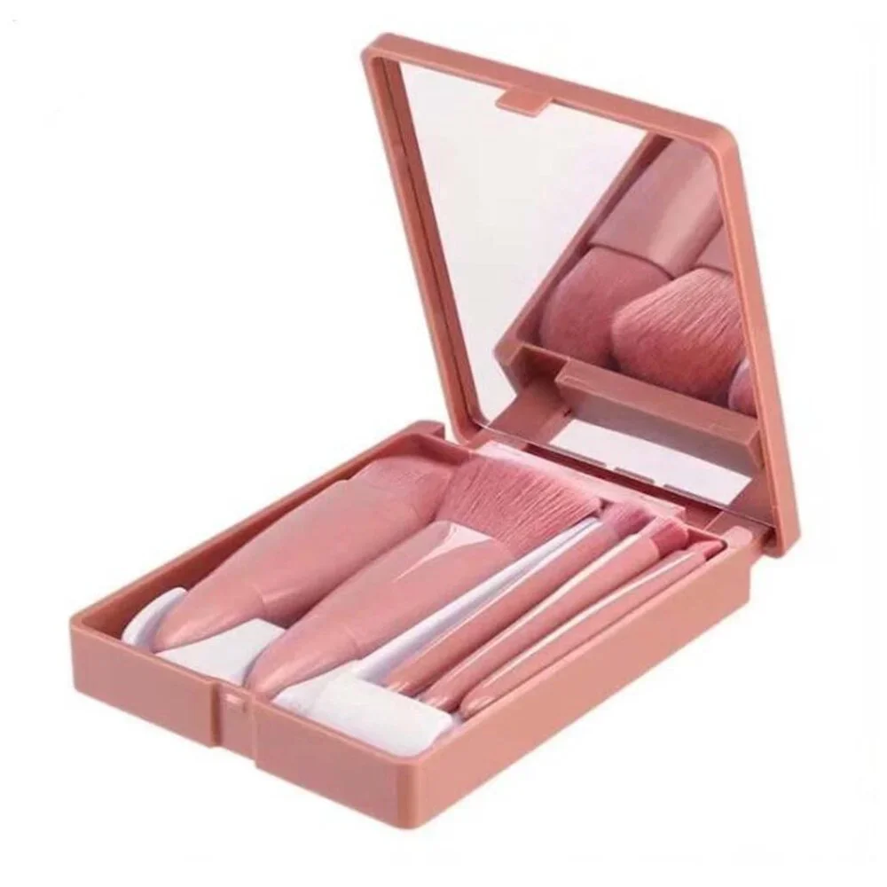 Travel Makeup Brush Set with Mirror